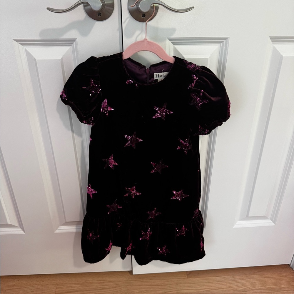 Hatley Kids Dress with Purple Stars